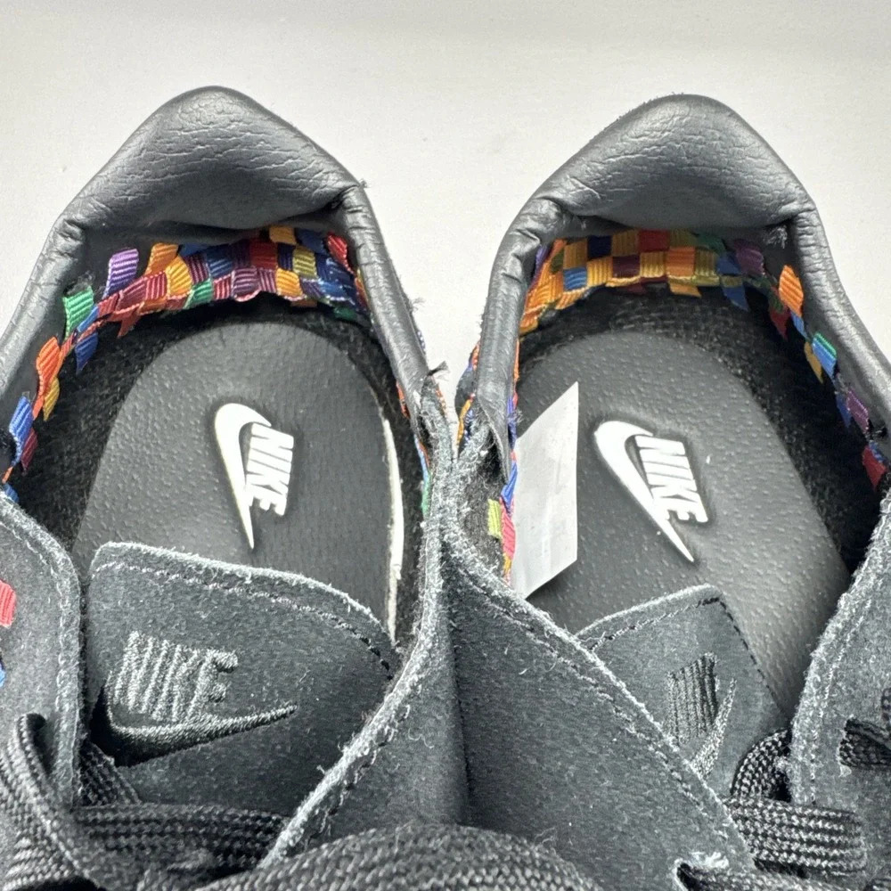 Nike Air Footscape Woven Black Rainbow Multi Color Streetwear Shoes Womens Sz 11